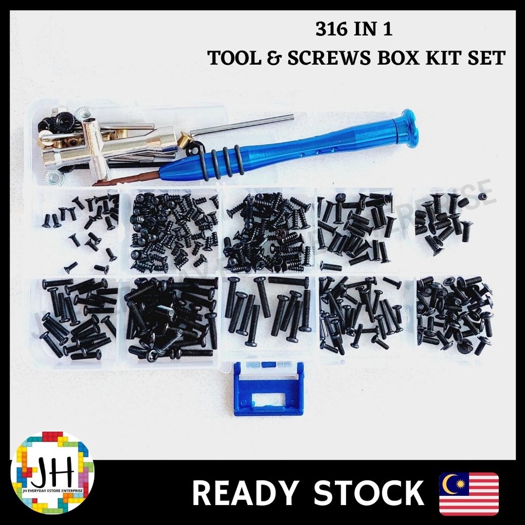 RC Car Tools Kit All in One Set DIY Accessories Repair Supplies with Box Repair Tool Set Screws Box Hardware Fasteners for Wltoys1/14 144001 RC Car