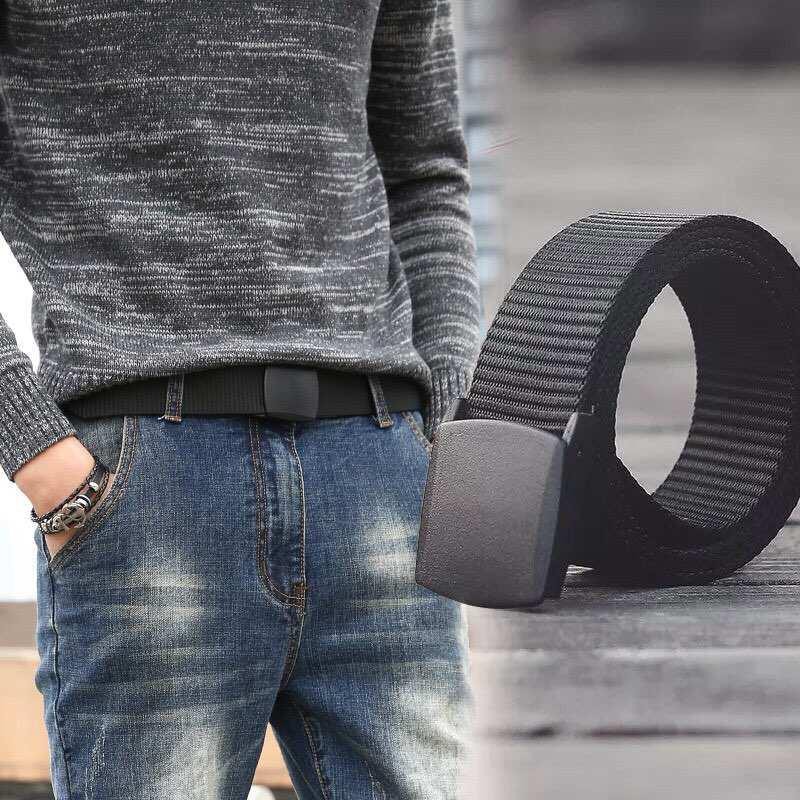 Non metal buckle outlet belt