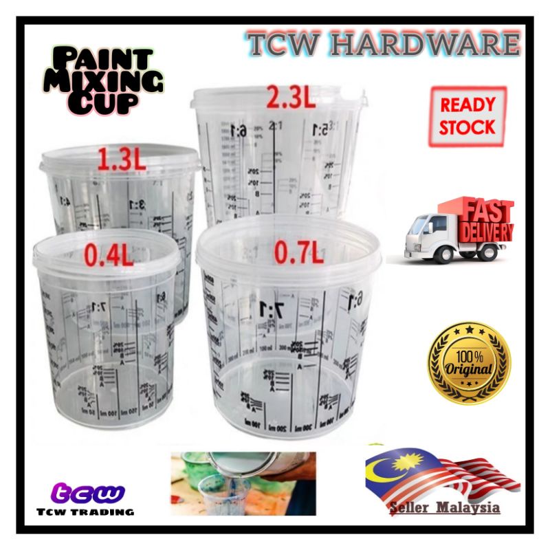 Automotive Special Paint Scale Cup (385ml/750ml/1400ml/2300ml) Paint Cup  Measuring Cup Paint Tank Surer Cup With Cover - Tool Parts - AliExpress