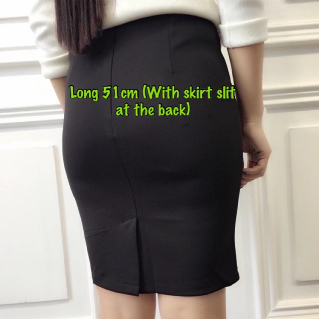 Black knee outlet length skirt 5xl