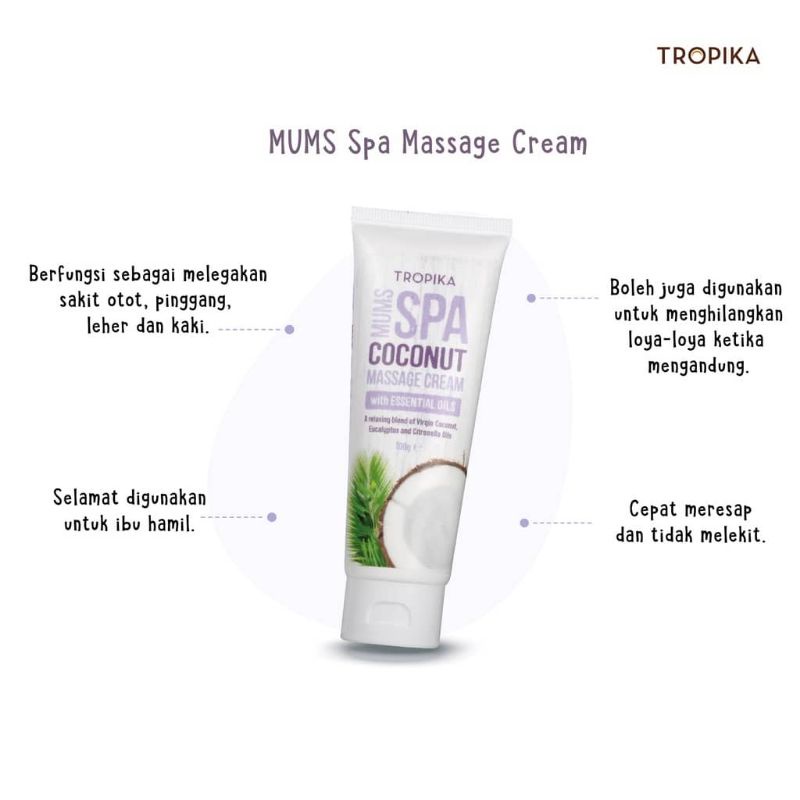 Tropika Mums Coconut Massage Cream 100G | Shopee Malaysia