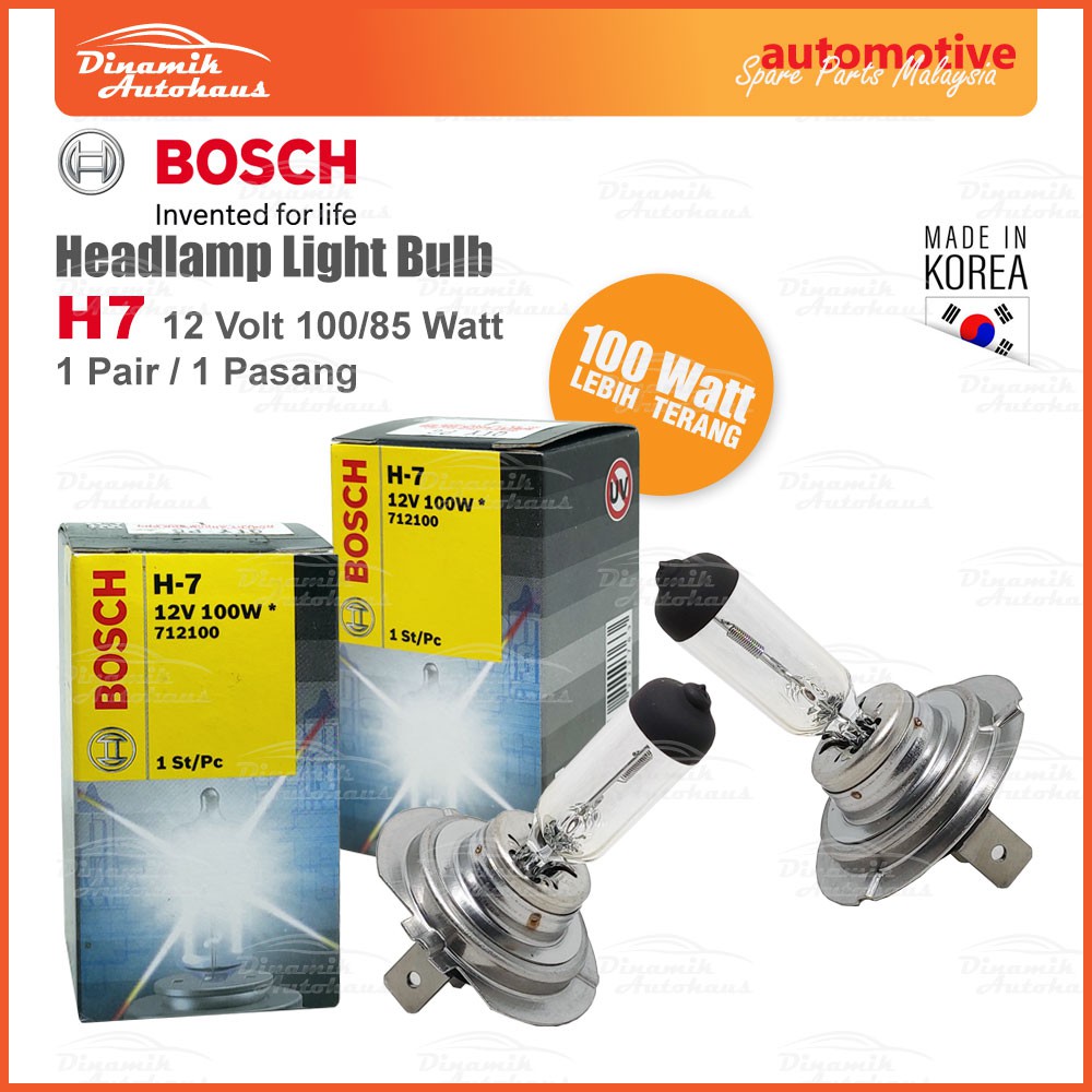Bosch H7 12 Volt 100 / 85 Watt Headlamp Light Bulb (2 Pcs) Proton