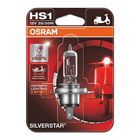 Headlight Bulb Osram Classic 12V 35/35W Halogen HS1 PX43t - 2wheelerspares
