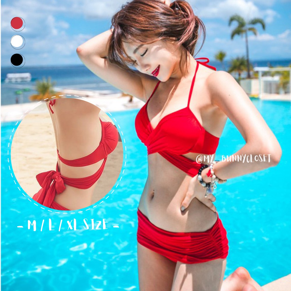 Malaysia Ready Stock Women Sexy Bikini Push Up Padded Bra Swimsuit Berenang  Wanita