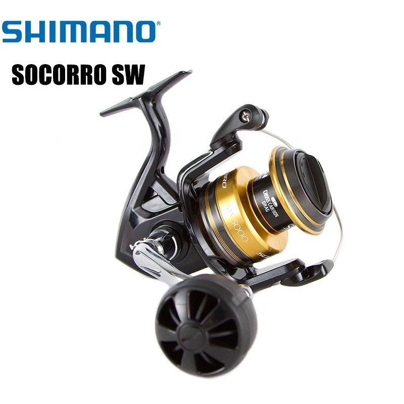 SHIMANO Original SOCORRO SW 5000 6000 8000 10000 4+1BB 10-12 (KG) Drag  HAGANE X-SHIP Saltwater Trolling Spinning Fishing