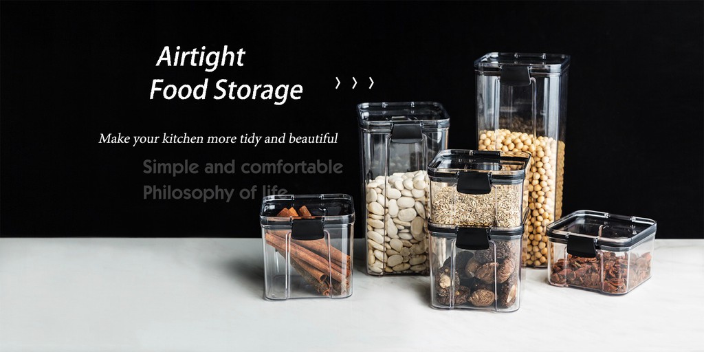 900ml/2.4l/3.4l Clear Food Storage Containers Large Capacity Airtight  Kitchen Canisters Dry Food Storage Jars Pantry Organizer - Bottles,jars &  Boxes - AliExpress