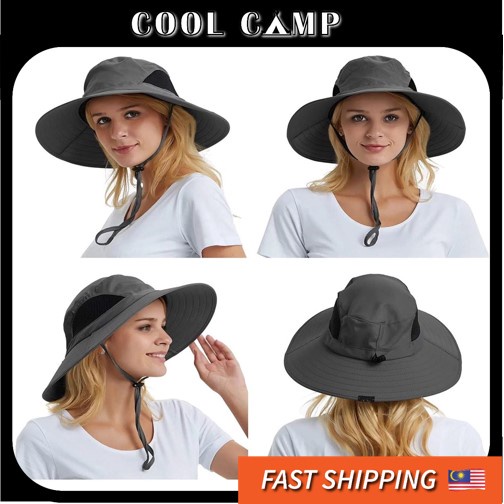 COOLCAMP Topi Super Wide Brim Fishing Sun Hat Safari UPF50+ Bucket Boonie  Cap For Gardening Hiking Camping Topi Bucket