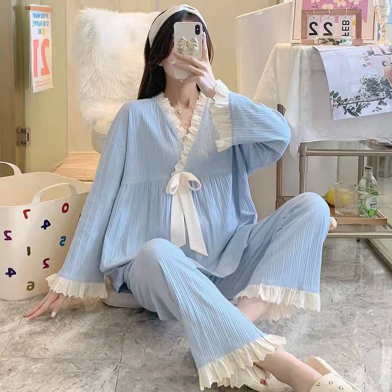2022 New Court Style Princess Sweet White Sleepdress French Women with  Chest Pad High-end Soft Lace Suspender Nightgown Robe Pajama Set