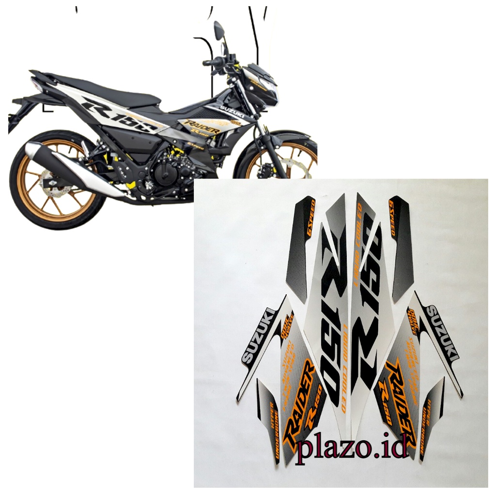 PUTIH HITAM Suzuki raider r150 2023 Motorcycle Trim striping