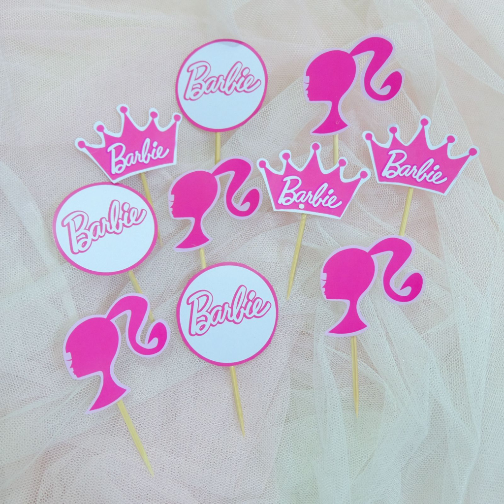 Barbie Princess Tiara Birthday Cake Topper Cupcake Toppers