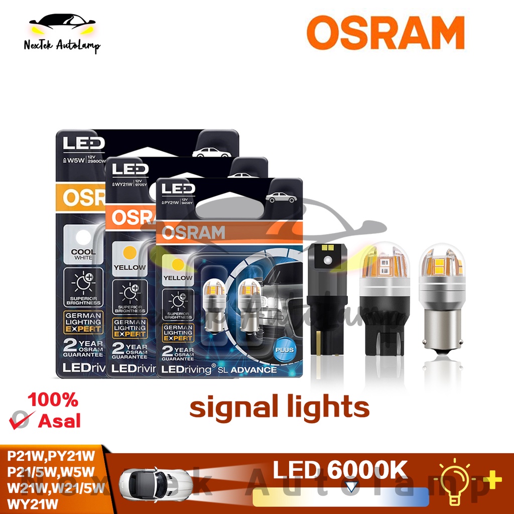 OSRAM LED P21W T20 T10 PY21W WY21W P21/5W 9456CW 9705CW 9446Y 9705Y 9457R  9715R 2980CCW 12V 6000K LEDriving Signal Light Turn Signal
