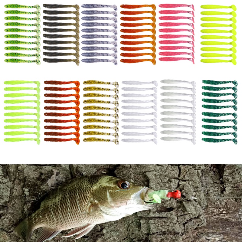 20 or 30 pieces soft silica grub wrom lure bait for fishing tackle 4cm  maggot worm baits lure soft baits with circle tail - AliExpress