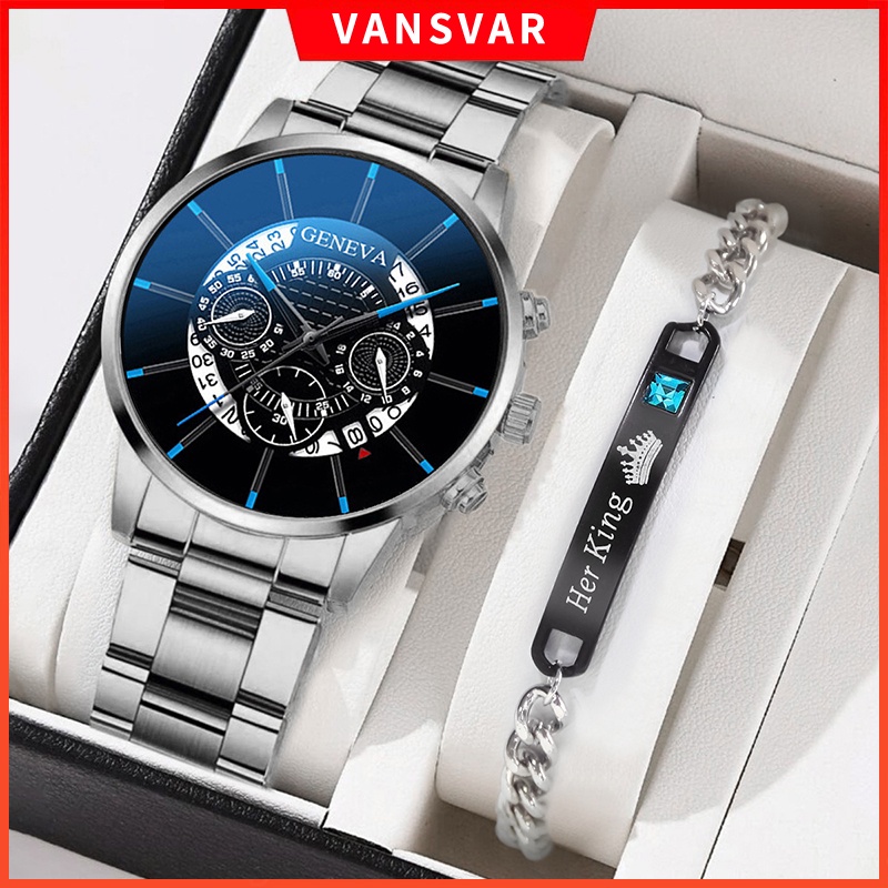 Geneva stainless steel online watch