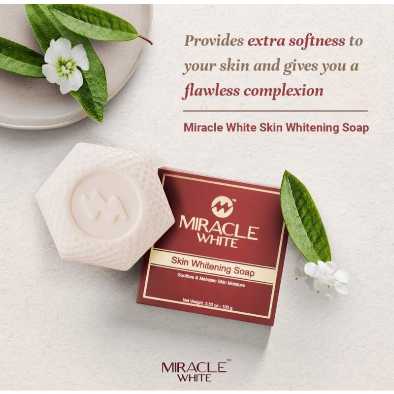 100 ORIGINAL MIRACLE WHITE SKIN WHITENING SOAP Shopee