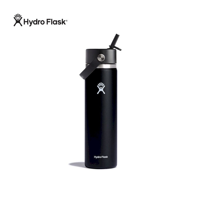 Hydro flask hot sale with straw black