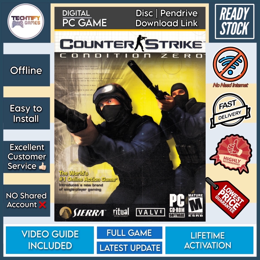 Counter Strike Condition Zero PC Game Online Action 2004 CD Rom