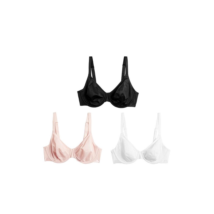 3pk Wired Plunge T-Shirt Bras A-E