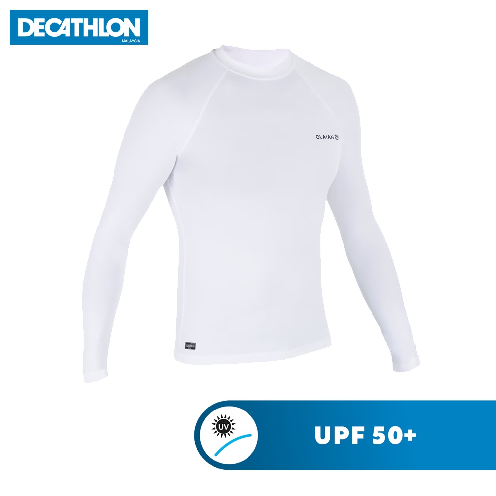 Decathlon UPF 50+ Men Water Sports Long Sleeve Shirt UV Protection Surfing/  Swimming/ Snorkeling/ Diving - Olaian