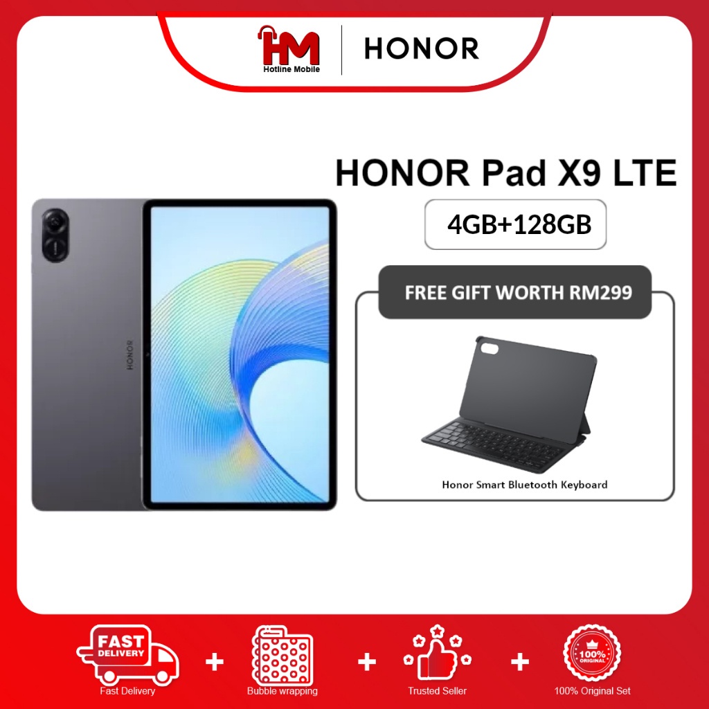 FREE KEYBOARD] Honor Pad X9 LTE Tablet (4GB RAM+128GB ROM), Original Honor  Malaysia