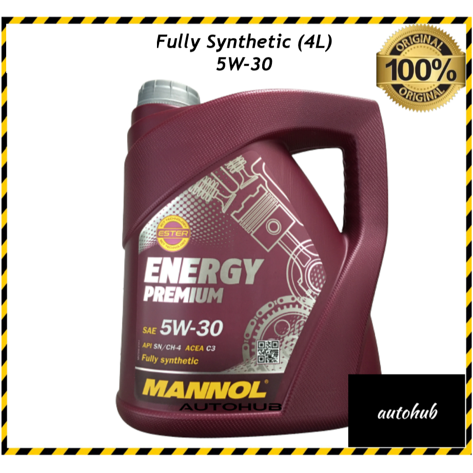 ORIGINAL) MANNOL ENERGY Fully Synthetic Engine Oil 5W30 4L with ESTER SCT  Technology Made In Denmark with QR Code