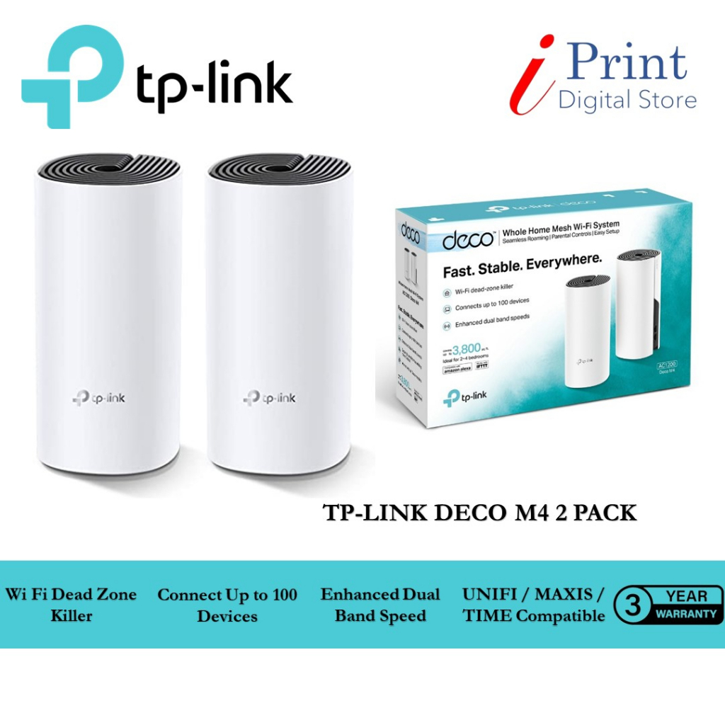 TP-Link Deco M4 AC1200 Gigabit Mesh WiFi Router System Support