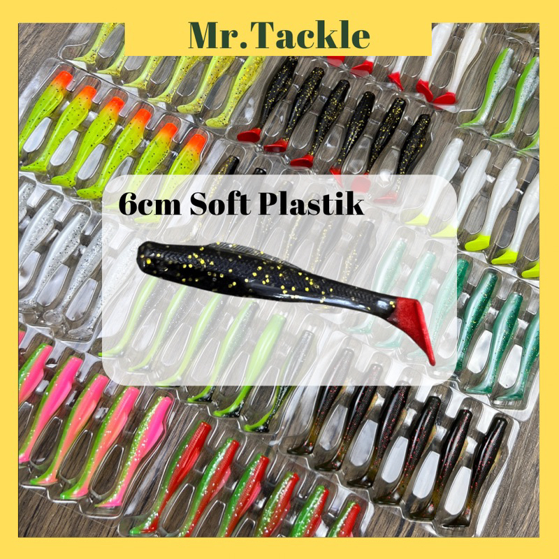MR.T】 6cm Soft Plastic Soft Bait Zman Fishing Lures T Tail Umpan