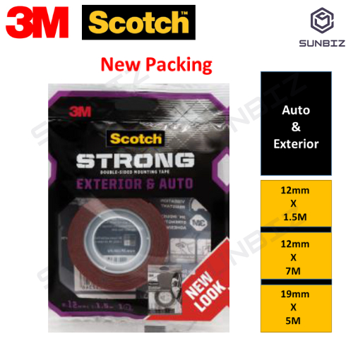 3M Scotch Auto Exterior Double-Sided Permanent Mounting Multipurpose  Function Acrylic Foam Tape