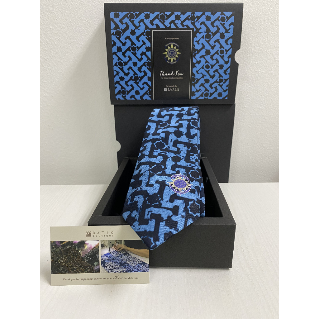 Malaysian Bar Batik Necktie Midnight Arabesque