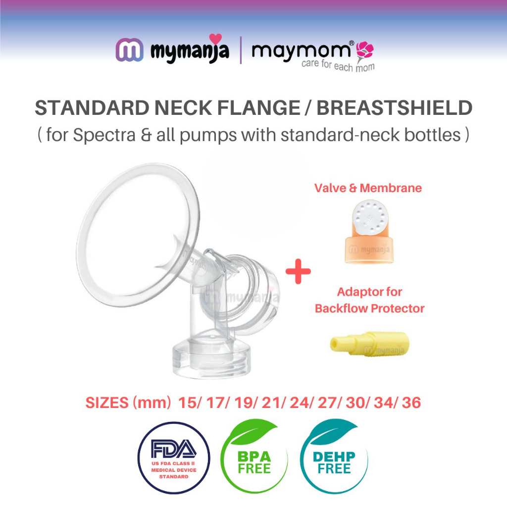 Maymom Flange for Spectra with Valve & Membrane (Narrow-Neck), 1pc (9  sizes, 15-36mm)