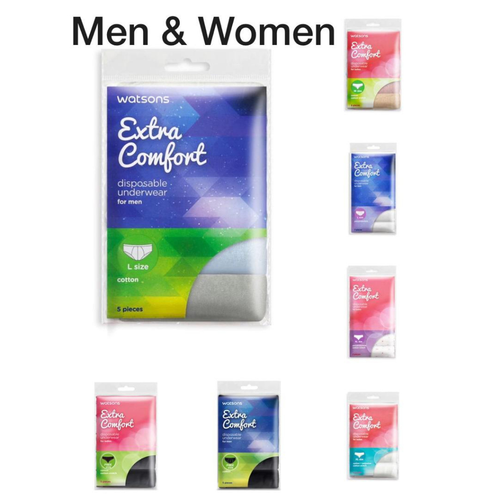 WATSONS, extra comfort disposable underwear cotton men L