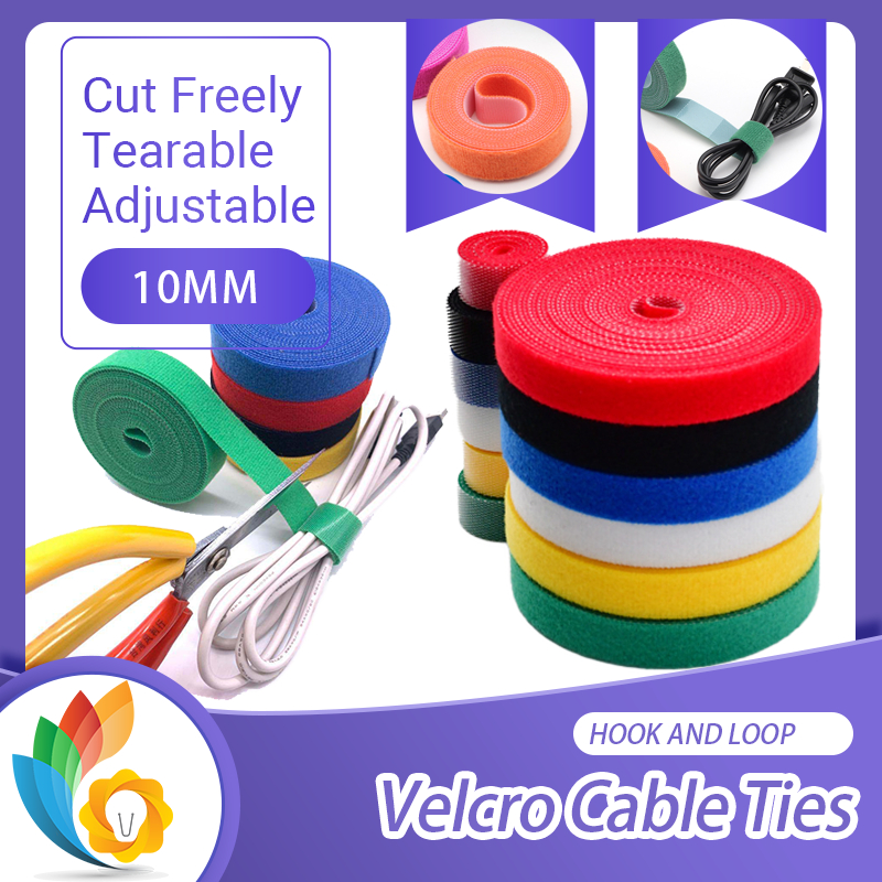 READY STOCK Velcro Cable Ties Wire Hook Loop Cable tie All in one (1M/5M)
