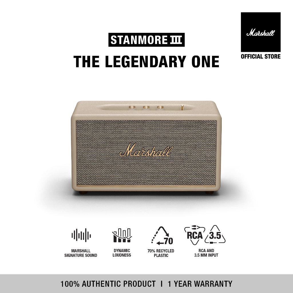 Marshall Stanmore III Bluetooth Wireless Speaker - Cream