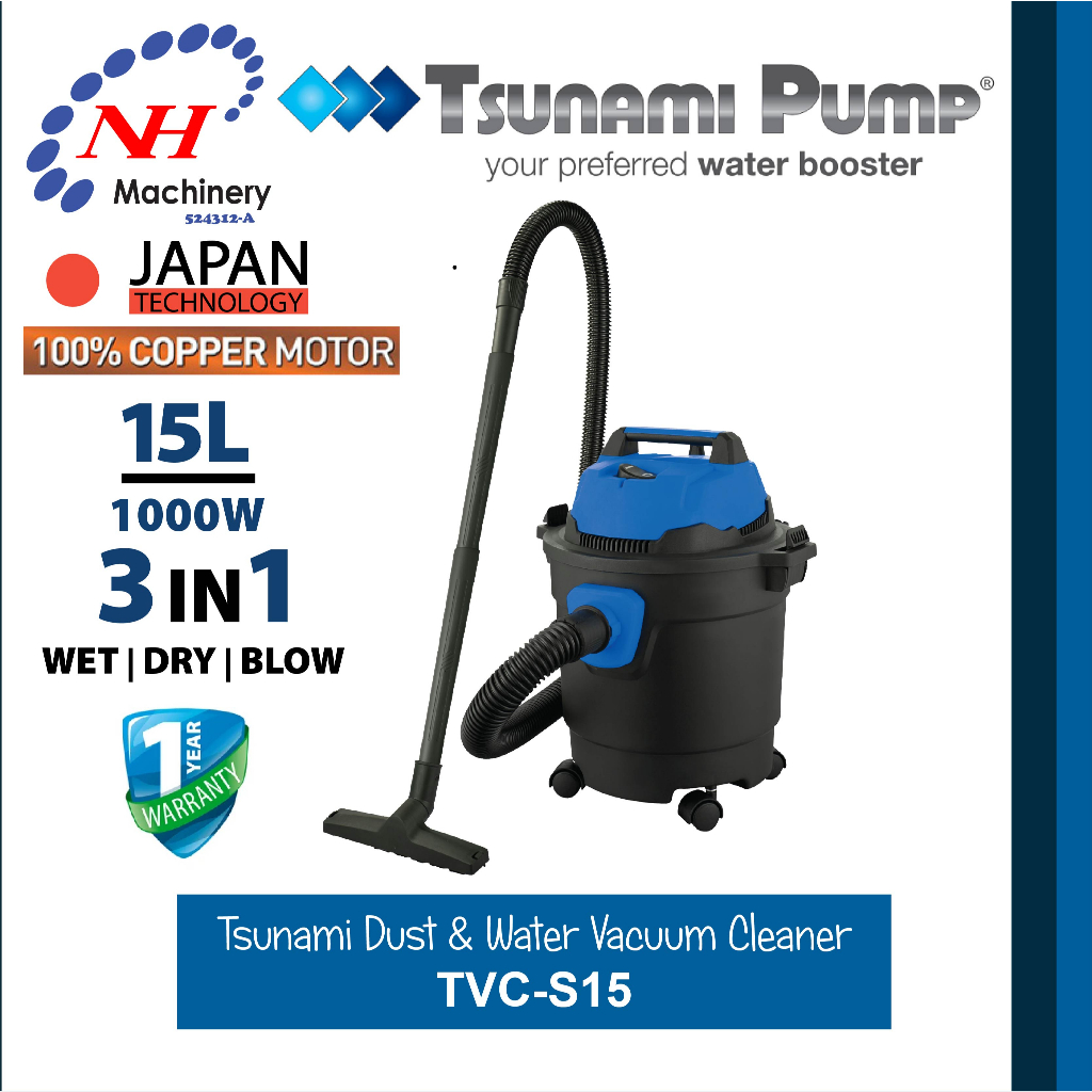 Dust and Water Vacuum Cleaner 15L