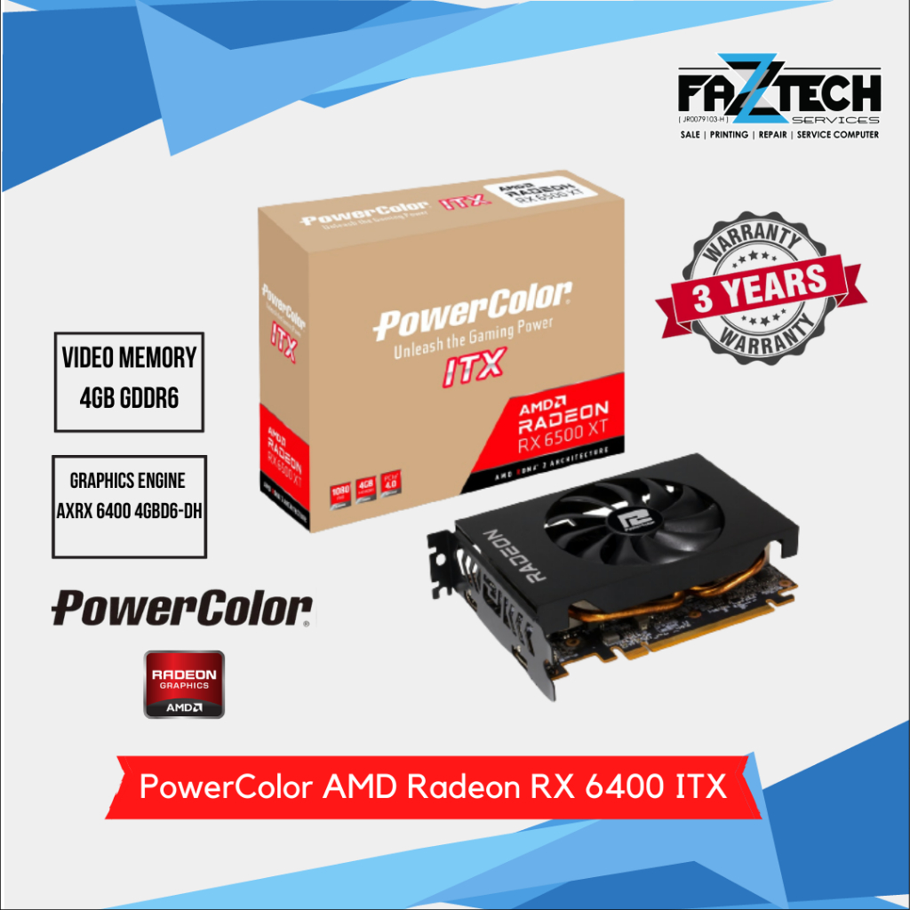 PowerColor AMD Radeon RX 6400 ITX 4GB GDDR6 | Shopee Malaysia