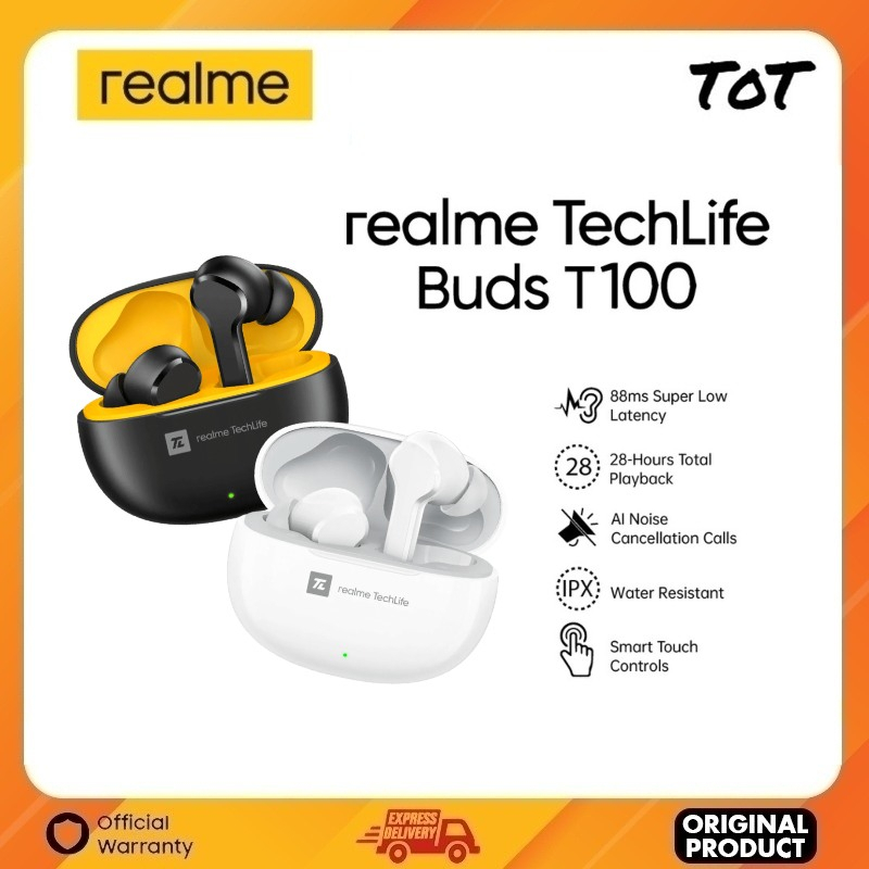 Realme TechLife Buds T100 True Wireless Earbuds Click And