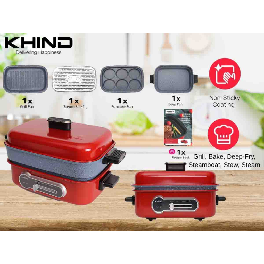 Khind Ultimate Multi Hot Plate MC398R Pancake Maker Multi Cooker