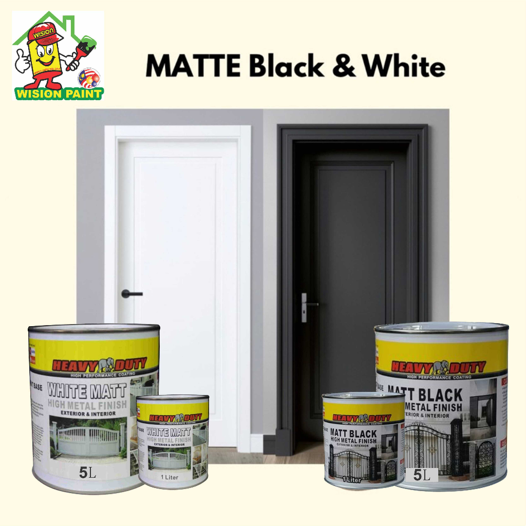 1LITER ( MATTE WHITE ) HEAVY DUTY MATT PAINT FOR WOOD AND METAL