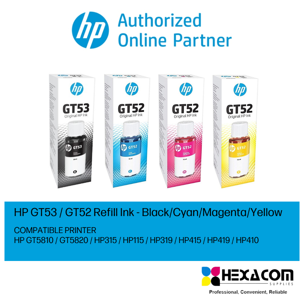HP GT53 & GT52 Ink Bottle For GT5810/GT5820/HP 315/HP 415 / HP 580 / 520