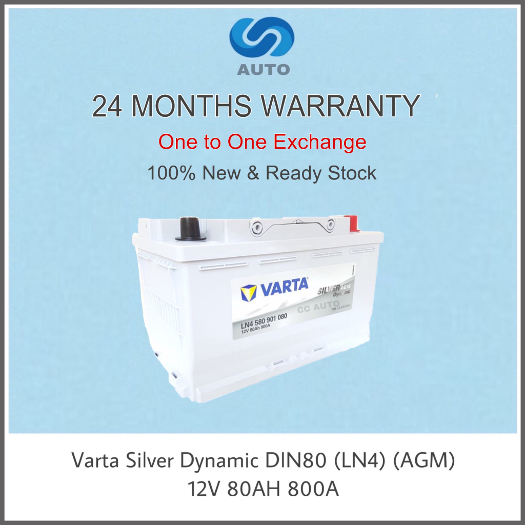 Varta DIN80 (LN4) (AGM) Silver Dynamic Car Battery [UP TO 13