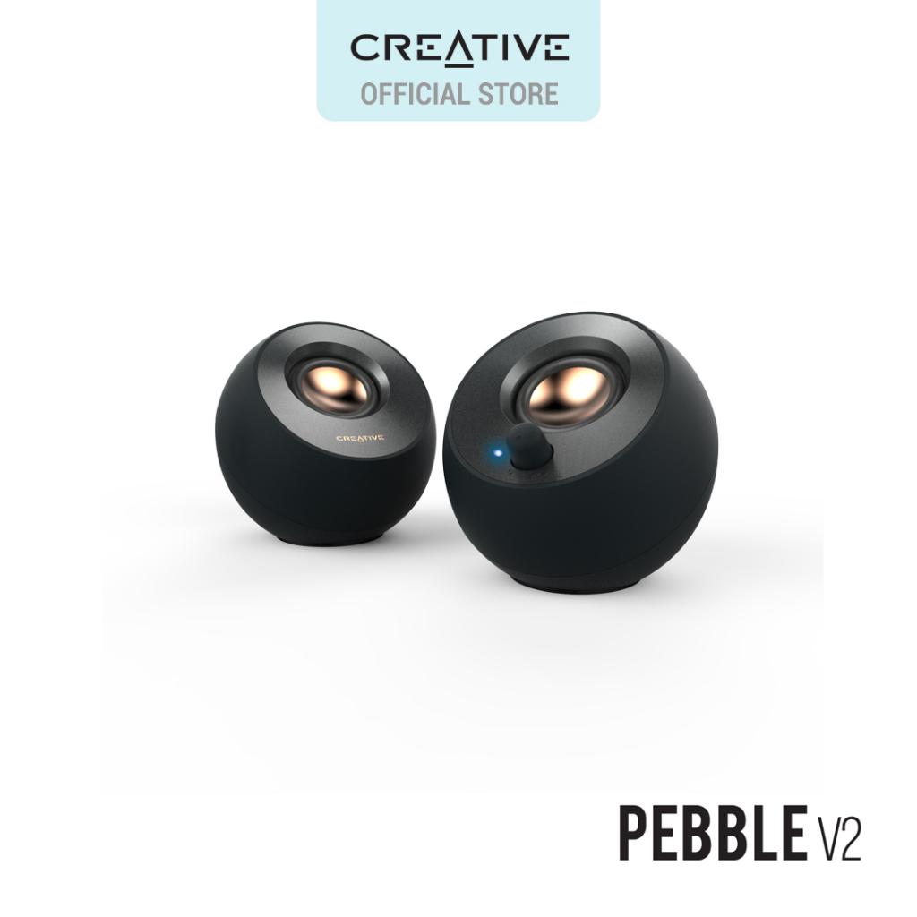 Creative Pebble V3 Computer Speakers 2.0 with 8W Power & Bluetooth 5.0,  White
