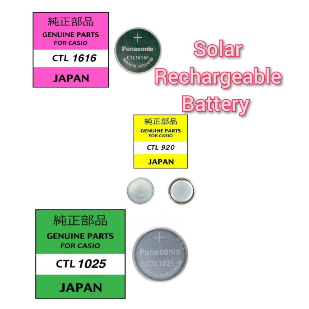 Panasonic CTL1616F CTL920 CTL1025 Solar Rechargeable Casio Gshock Battery CTL 1616 Made in Indonesia