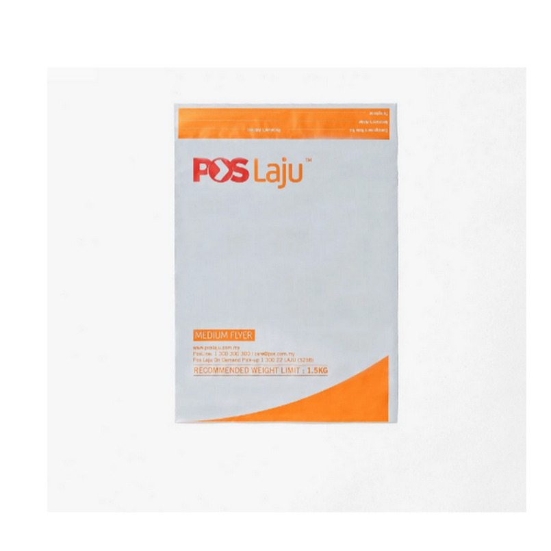 Pos Laju Courier Parcel Flyer Bag With Slip Pocket Size S M L XL 50pcs
