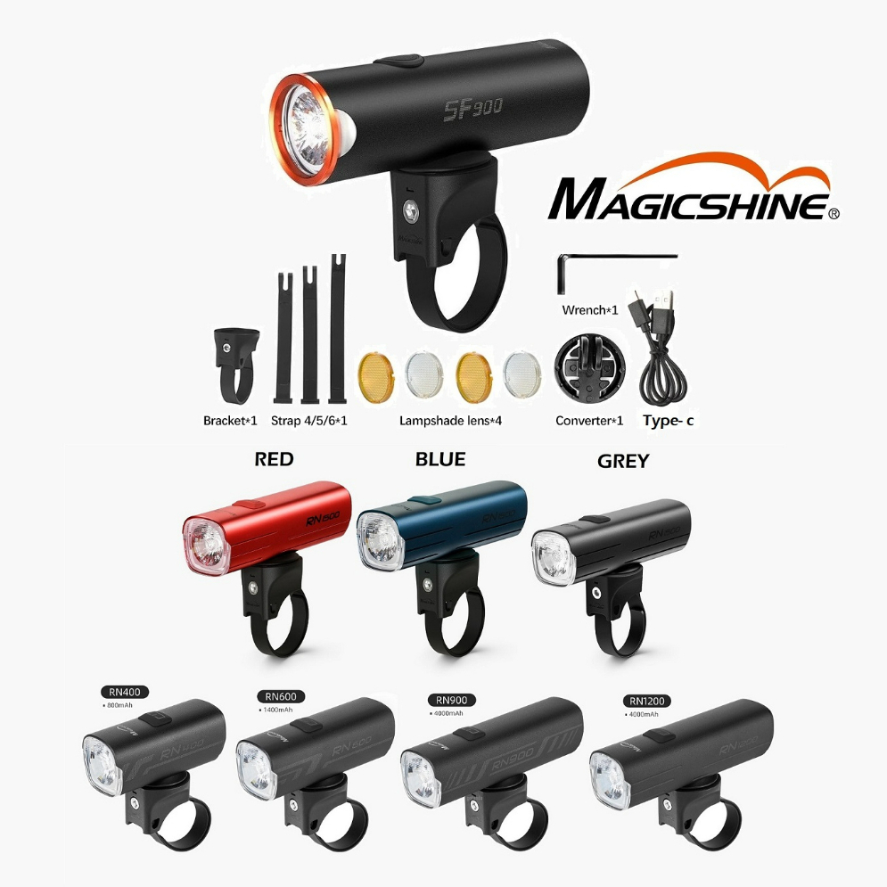 MagicShine Front Bike Light ALLTY 200,IPX6 Waterproof USB-C Fast Charging  Bike Headlights,200 Lumens 5 Brightness Modes High Efficiency LED Cycling