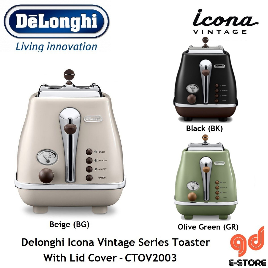 Delonghi Icona Vintage CTOV2003 2 Slice Toaster Stainless Steel