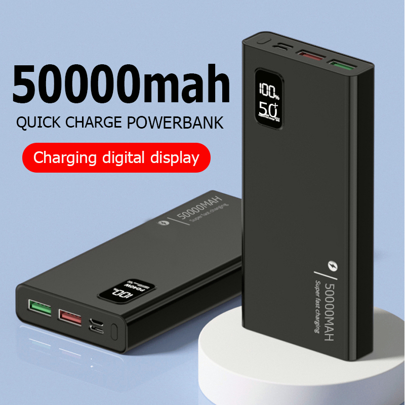 Power Bank 50000mAh, Mobile Phone Portable Charger 2 Input 5 USB Output  PD22.5W USB-C 5A Fast Charging Large Powerbank, External Battery Pack for