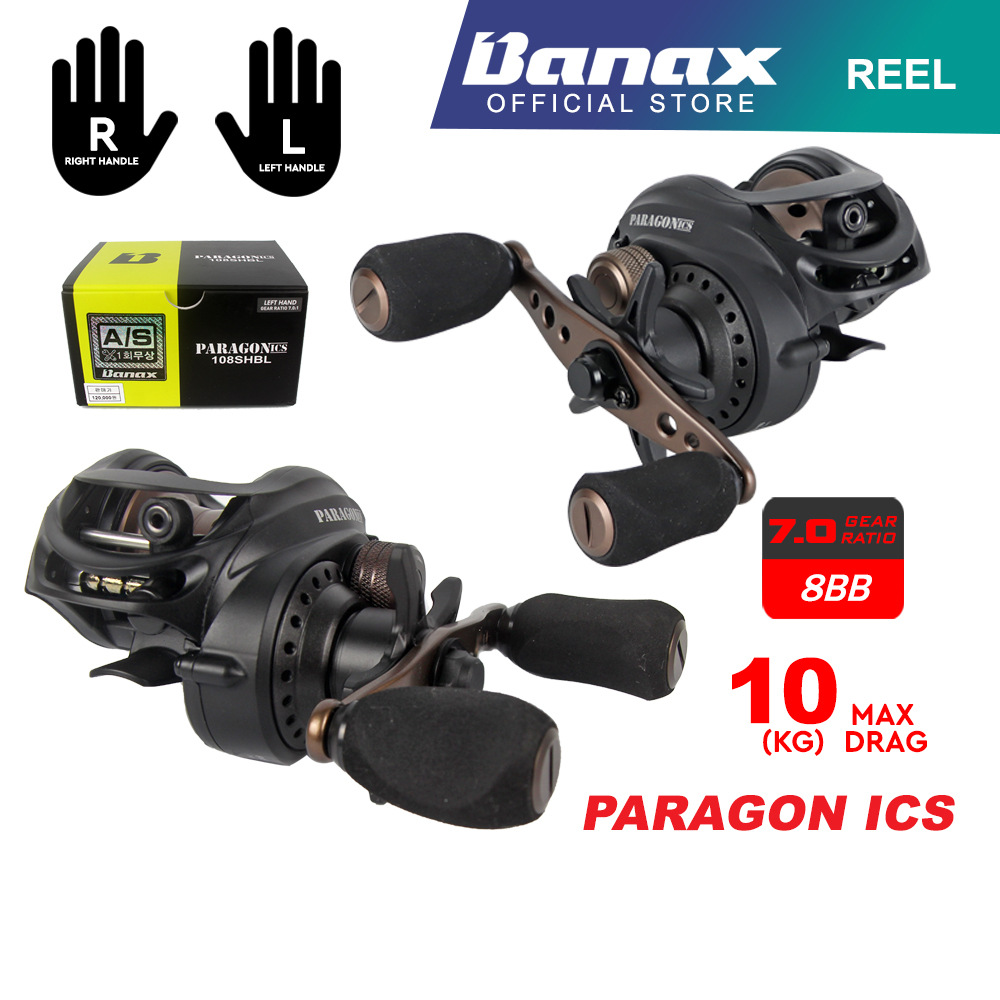 Banax Paragon Ics 10kg Maxdrag BC Baitcasting Fishing Reel 8BB High Speed  Gear Freshwater Inshore