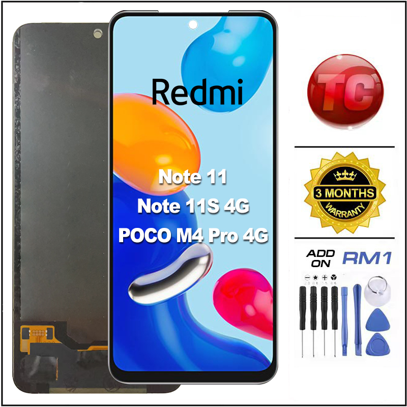 LCD Redmi Note 11/ Note 11S 4G/ POCO M4 Pro 4G Compatible For Original  Glass Touch Screen Digitizer