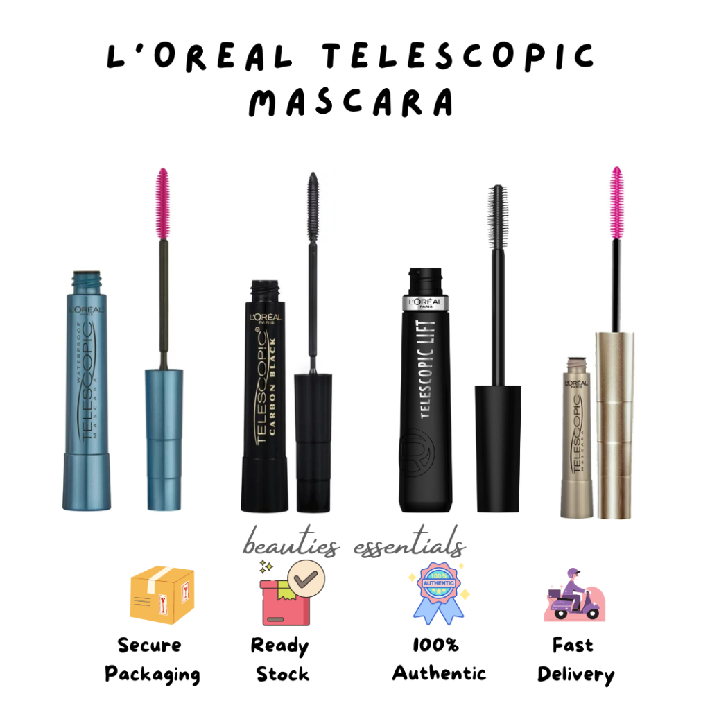 L'oreal Telescopic Lift/ Original/ Carbon Washable Waterproof Lengthening  Mascara