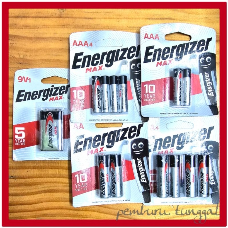 Bateri Energizer Max AAA, AA & 9v