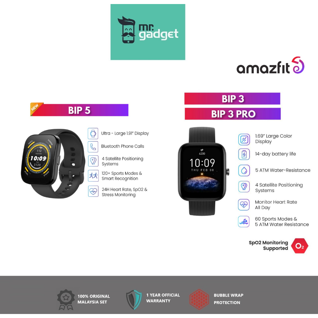  Amazfit Band 7 & Bip 3 Pro Fitness Trackers and Smartwatches :  Electronics